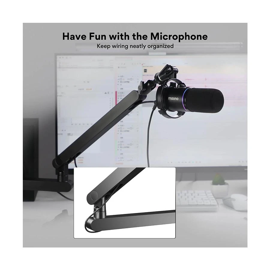 Maono BA92 Black Microphone Suspension Boom Arm Stand