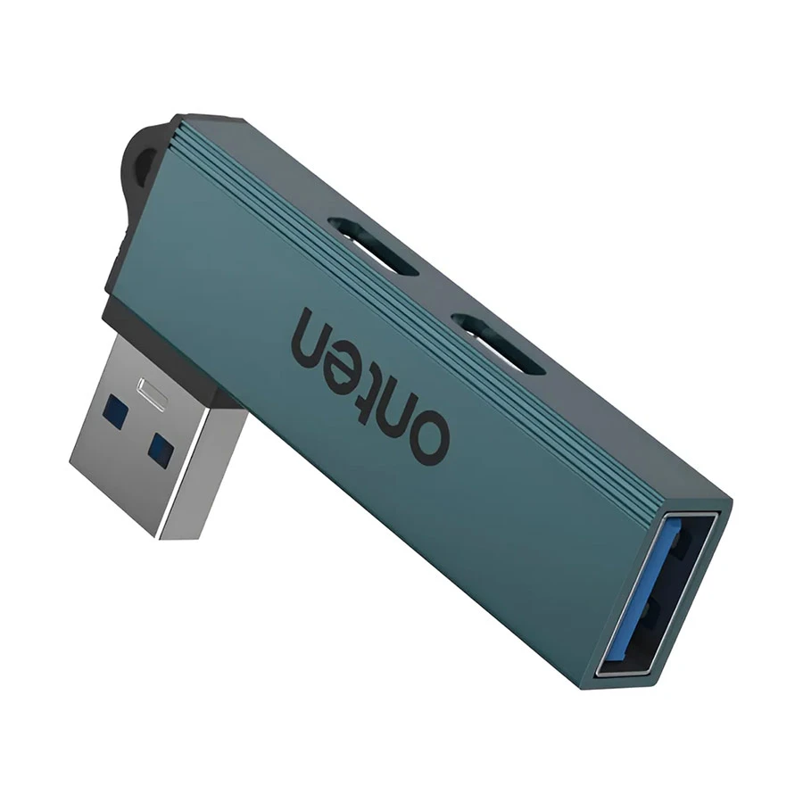 Onten OTN-US52S USB to USB-A and Dual USB-C Hub Crystal Teal