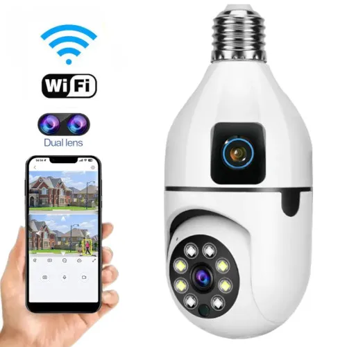 V380 SQ002 3MP বাল্ব ক্যামেরা, Wi-Fi IP ক্যামেরা
