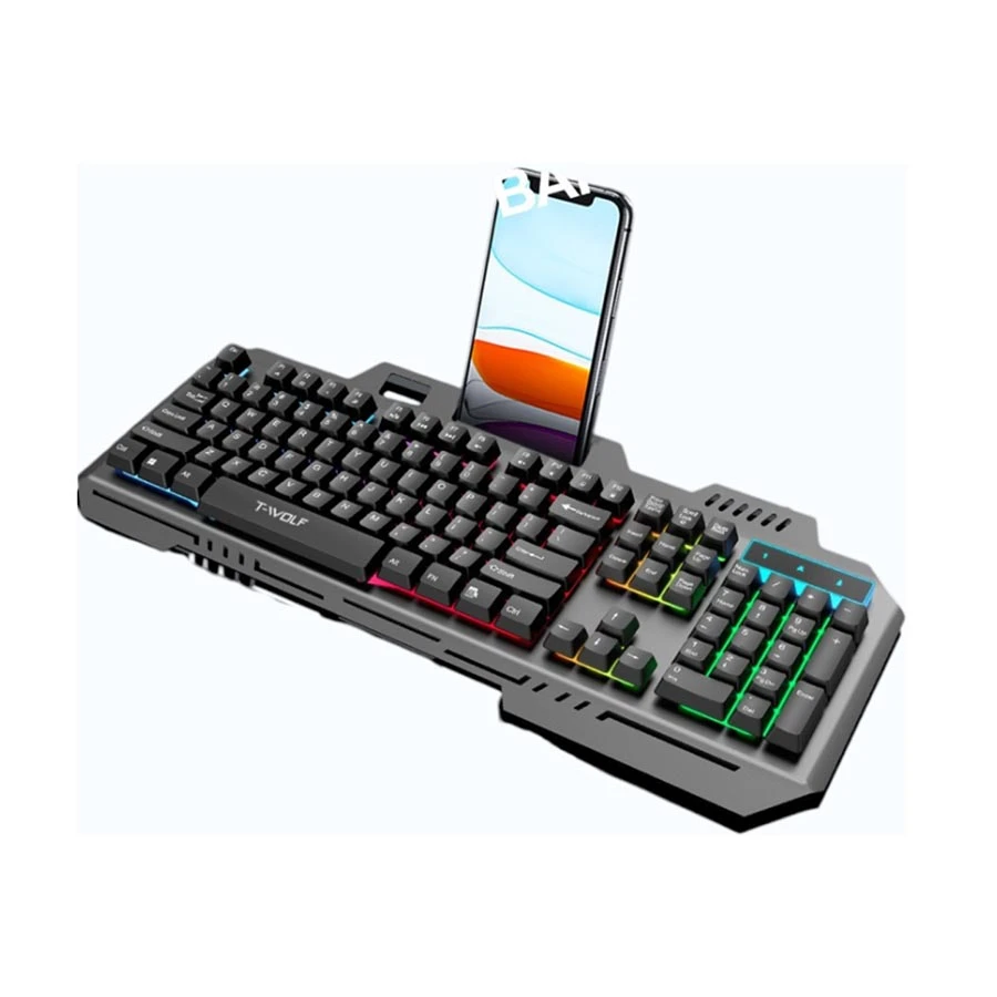 T-Wolf T16 RGB Wired Black Gaming Keyboard