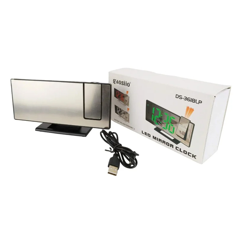 3 ইন 1 LED মিরর ক্লক, প্রজেকশনসহ