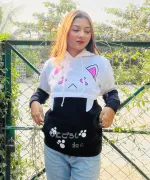 মেয়েদের 300 GSM কটন ফ্লিস উইন্টার হুডি, 6 রং