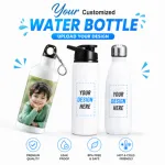 কাস্টমাইজেবল 500ml সাদা অ্যালুমিনিয়াম ওয়াটার বোতল (কার্টন বক্সসহ)