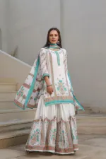 মেয়েদের পিউর কটন শারারা থ্রি পিস, সাইজ 36 থেকে 46