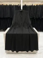 Abaya Borka with Lace Work, Sizes 50 to 56, 5 Colours