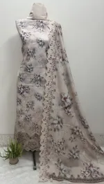 Unstitched Laser Cut Three Piece with Double Layer Hem
