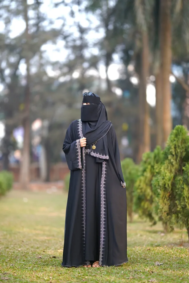 জান্নাত ফোর পিস বোরকা সেট স্টোন ওয়ার্কসহ, 6 রং