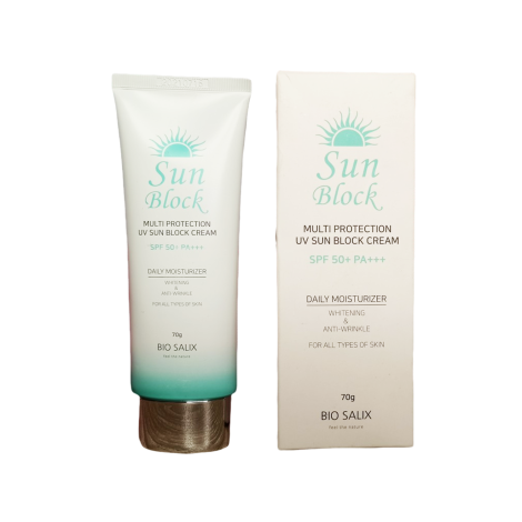 Bio Salix মাল্টি প্রটেকশন UV সান ব্লক ক্রিম SPF 50+ 70g
