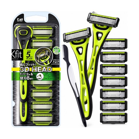 Xfit 3D Head Razor 2 Holder & 8 Blades (Japan)