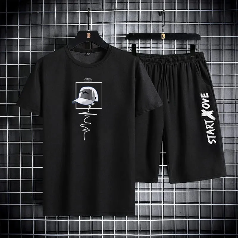 Men's Mesh Tee and Short Pant Set, 160 GSM, Waist 28 to 36