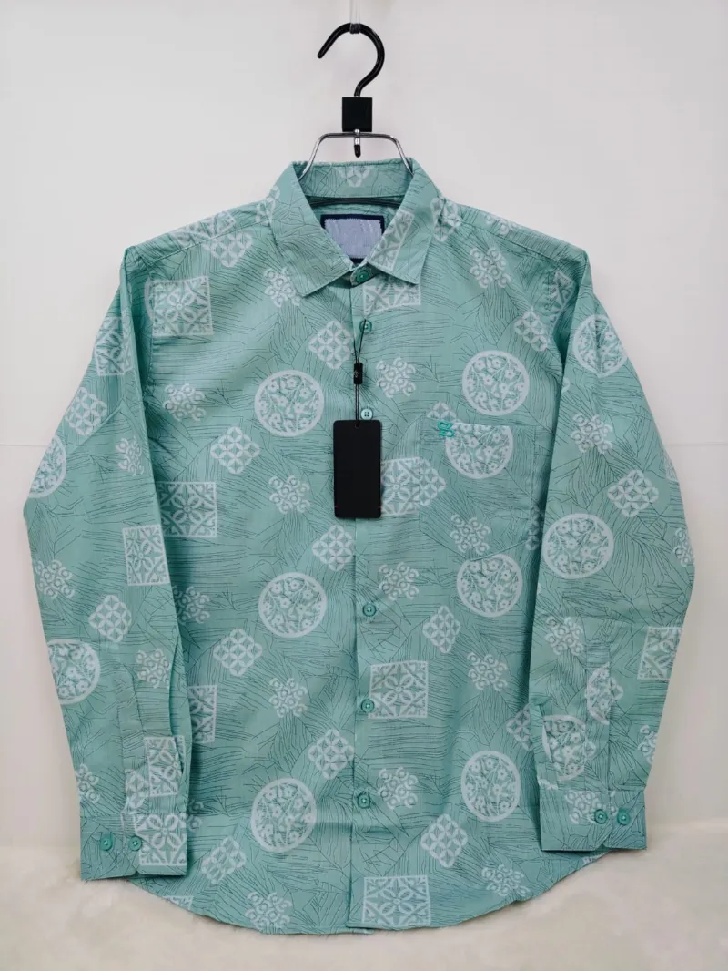Men's Pure Cotton Check and Print Shirt with Show Buttons, 5 Colours