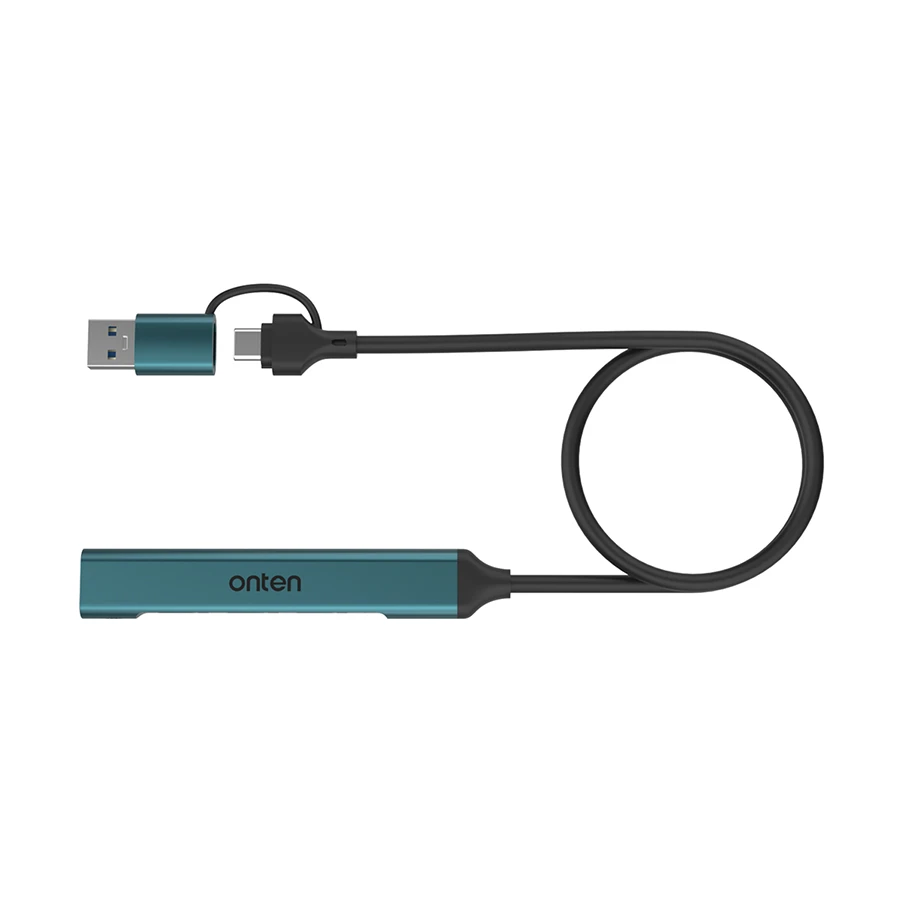 Onten OTN-UCA9703 USB-C & USB to 3 USB-C & USB Hub Crystal Teal