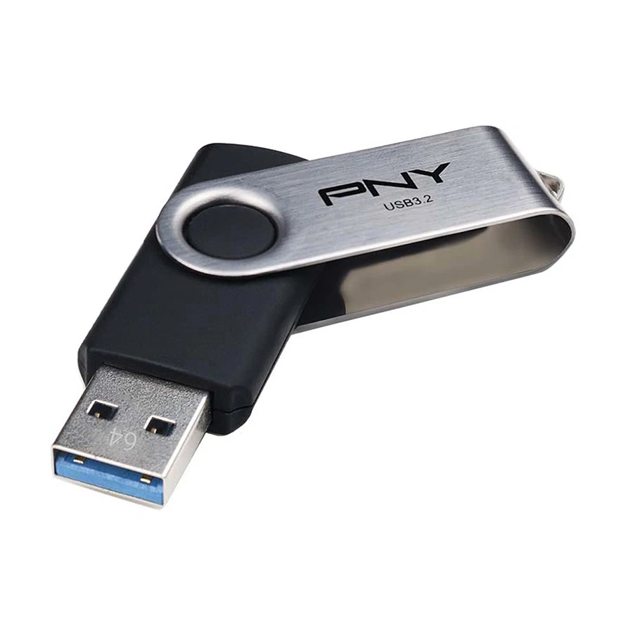 PNY Turbo Attache R 64GB USB 3.2 Silver & Black Pen Drive