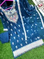 রেডিমেড ক্রেপ চিনন জর্জেট থ্রি পিস, 40 থেকে 44 সাইজ