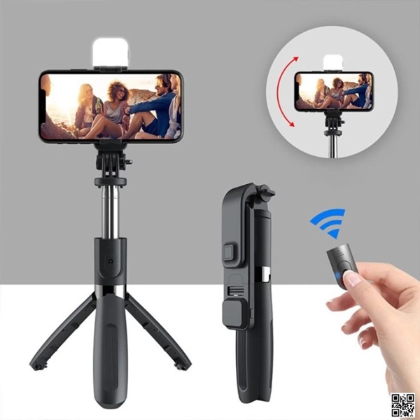 R1S ব্লুটুথ সেলফি স্টিক, 4 in 1 ট্রাইপড ও রিমোট