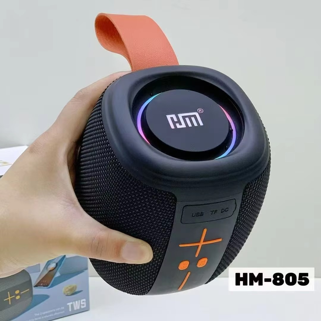 HM-805 পোর্টেবল ব্লুটুথ স্পিকার, RGB লাইটসহ (কালো)