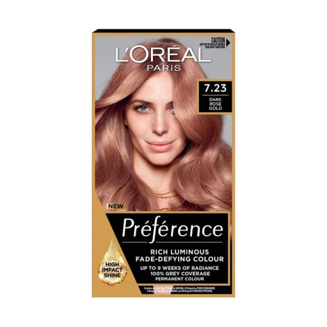 L'Oreal Preference হেয়ার কালার, শেড 7.23 Dark Rose Gold