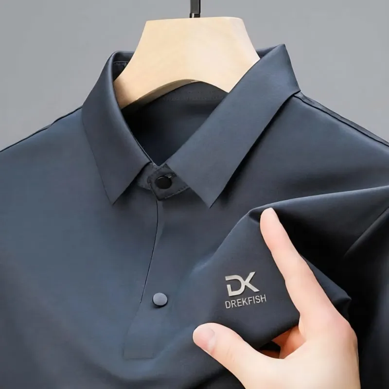 Men's Soft Sewing-Less Polo Shirt, Metal Buttons, 5 Colours