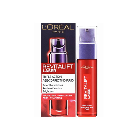 L'Oreal Revitalift Laser ট্রিপল অ্যাকশন এজ-কারেক্টিং ফ্লুইড 30ml