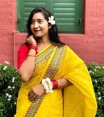 হাফ সিল্ক চুমকি ওয়ার্ক শাড়ি, 12 হাত, ব্লাউজ ছাড়া