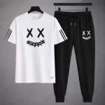 Men's Two-Piece Mesh Jersey Combo, Printed Tee and Trouser