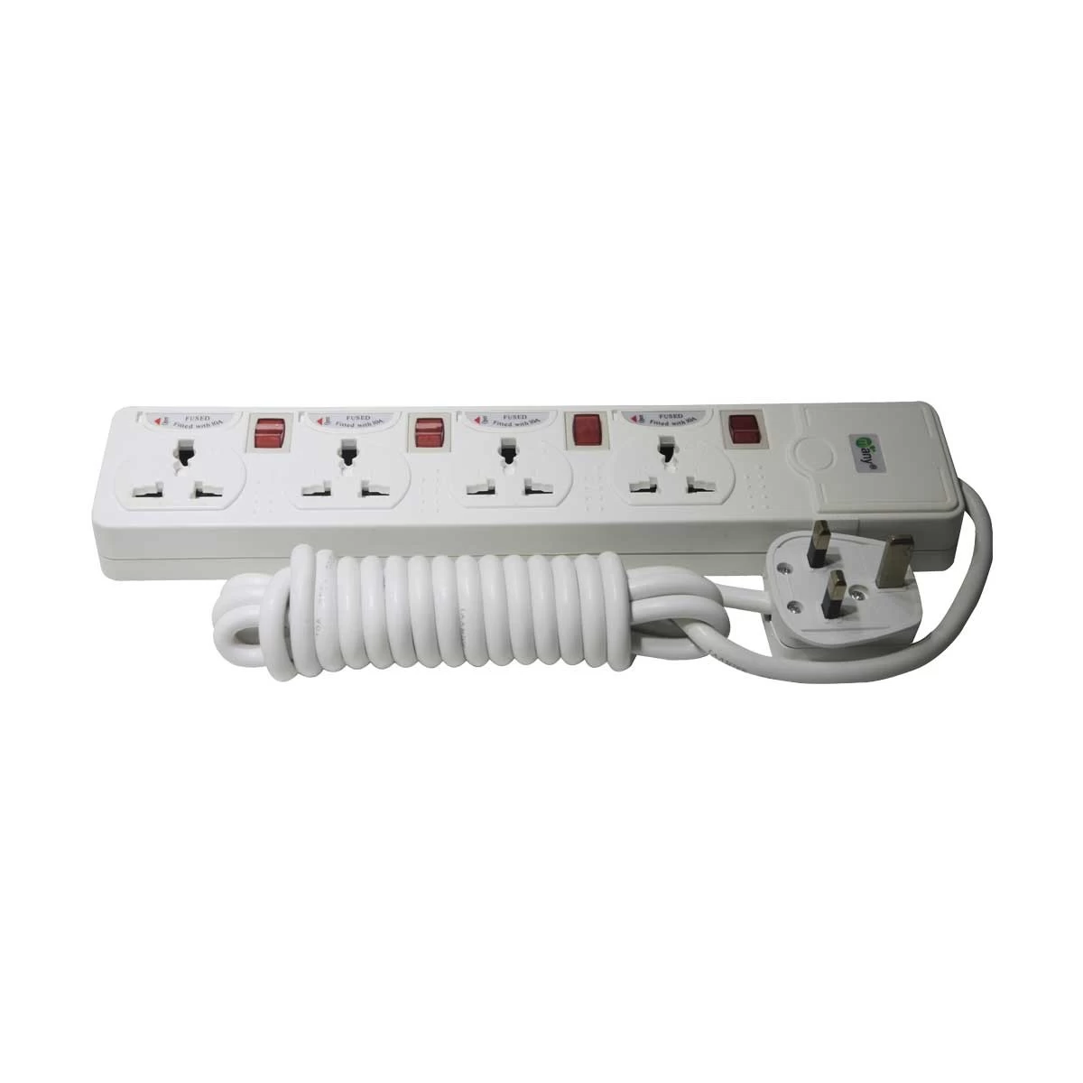 Many MTS-144 3 Pin 4 Port Power Strip 3 Meter White