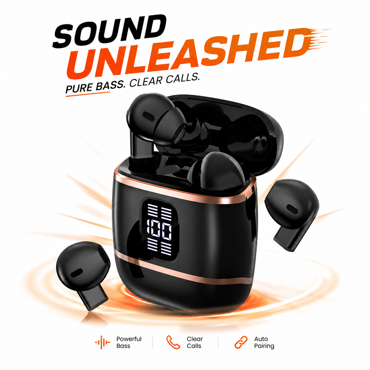 J40 4-in-1 ট্রু ওয়্যারলেস ইয়ারবাডস – Bluetooth 5.4, ডুয়াল-সাইড চার্জিং কেস, স্মার্ট LED ডিসপ্লে, নয়েজ ক্যানসেলেশন ও IPX5