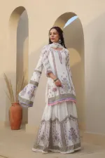 মেয়েদের পিউর কটন শারারা থ্রি পিস, সাইজ 36 থেকে 46