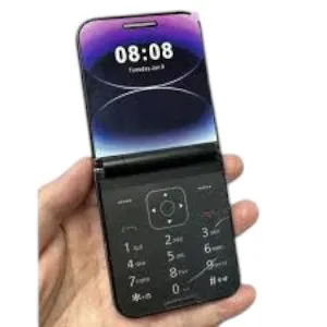 iPhone i15 Pro ফ্লিপ বাটন মোবাইল - কালো (নতুন)