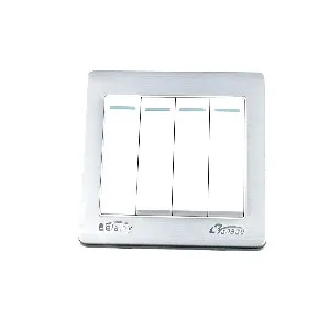 Belamy সাদা-ধূসর 4 গ্যাং 1 ওয়ে সুইচ BE-129-SW