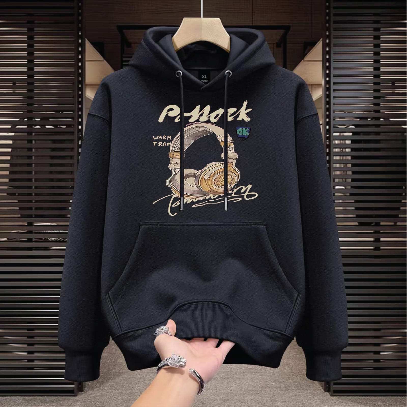 Men's 320 GSM Cotton Hoodie for Winter, Sizes M, L and XL