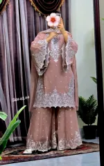 মেয়েদের ঈদ পার্টি ওয়্যার জর্জেট ফোর-পিস, সিকুইন ওয়ার্ক