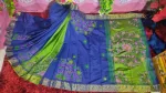 Dhupian Silk Sari with Block Print and Embroidery for Women