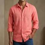 ছেলেদের সলিড কালার শার্ট – ডিপ পিংক