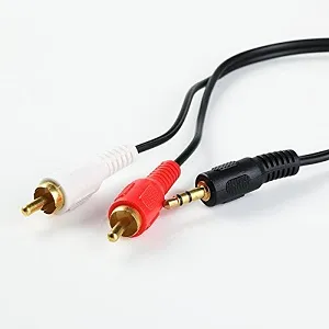 2 ওয়ে AV অডিও RCA কেবল, 3.5mm হেডফোন প্লাগ জ্যাক