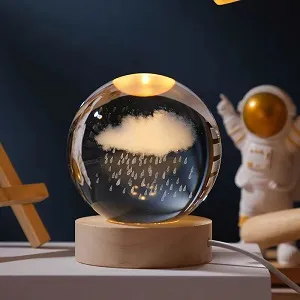 3D ক্রিস্টাল বল – রেইন ক্লাউড (1 কালার বেস)