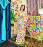 Digital Print Chanderi Silk Saree Without Blouse Piece, 4 Colours