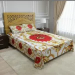 উজ্জ্বল 3D ডিজাইন বেডশিট সেট – ভেলভেট, 8ft x 7.5ft