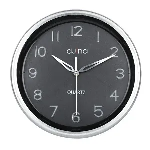 Ajina Tune ওয়াল ক্লক ডিজিটসহ RO-Silver-Silver Hand-B