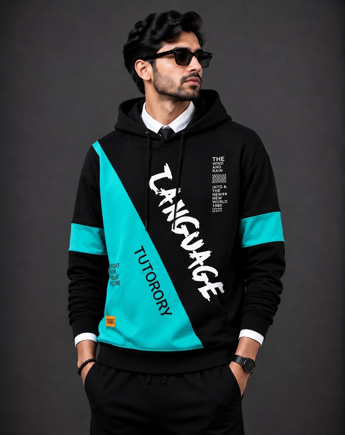 Men's Pure Cotton Hoodie for Winter, 280-300 GSM, 6 Colours