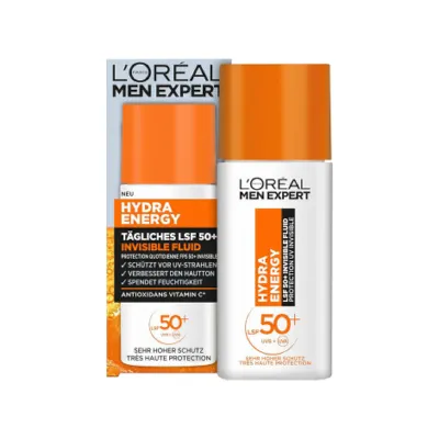 L'Oreal Men Expert Hydra Energetic ডেইলি SPF 50+ ইনভিজিবল ফ্লুইড 50ml