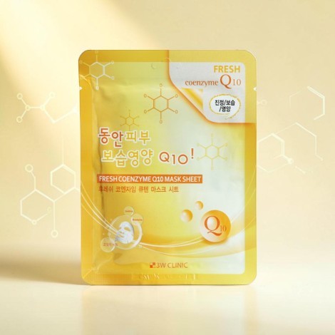 3W Clinic Fresh Coenzyme Q10 Mask Sheet 23g (Korea)