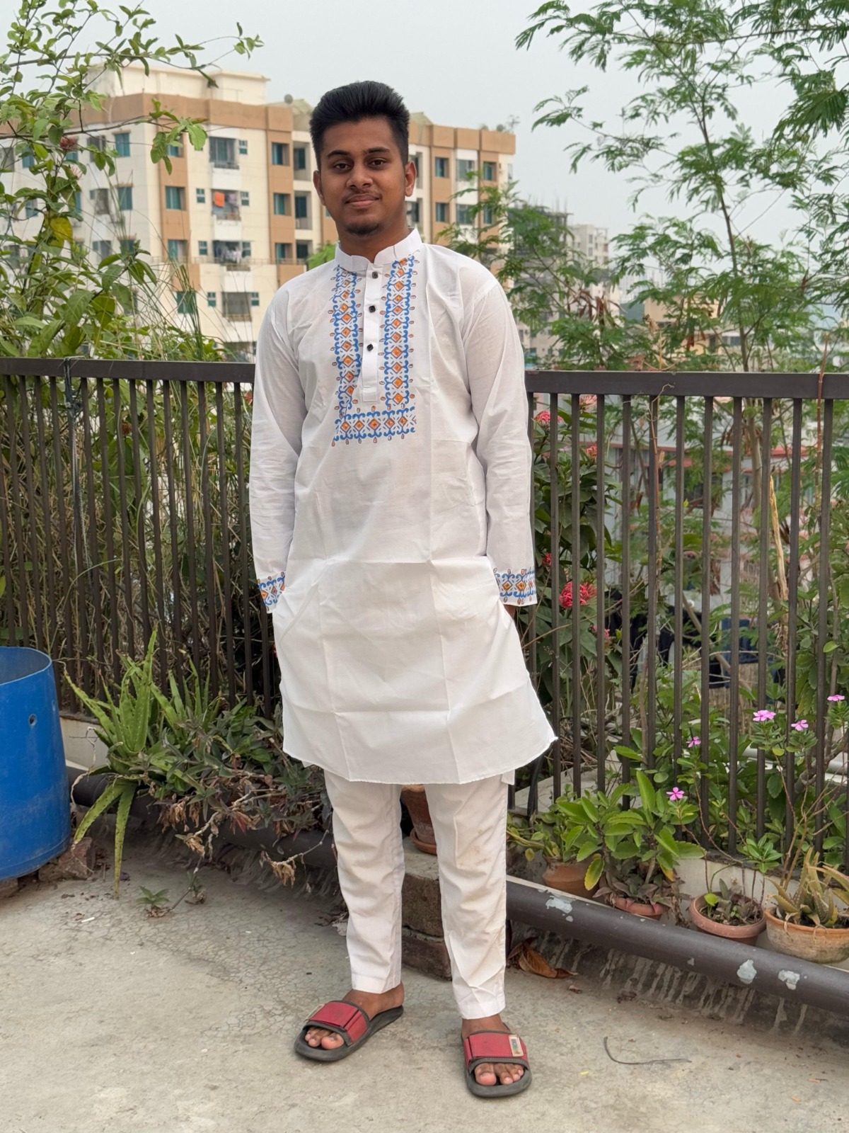 Men's Block Printed Dhupian Panjabi in 4 Colours