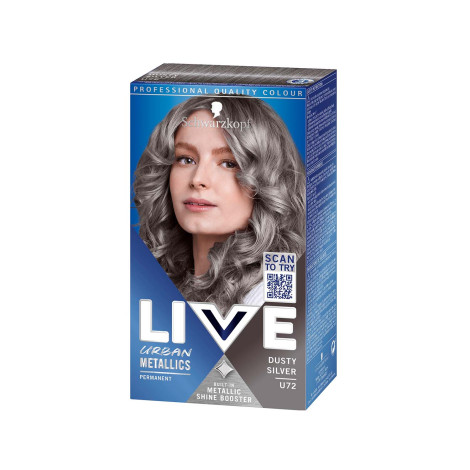 Schwarzkopf Live Urban Metallics Hair Colour - U72 Dusty Silver (Germany)