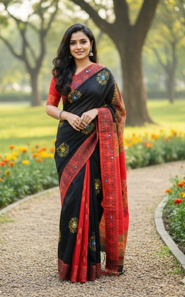 Women's Dhupian Silk Saree, 13 Haath, Without Blouse Piece