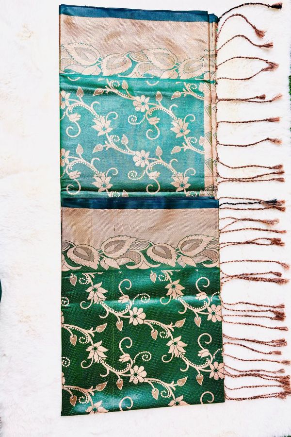 Zari and Gold Thread Katan Banarasi Saree without Blouse Piece