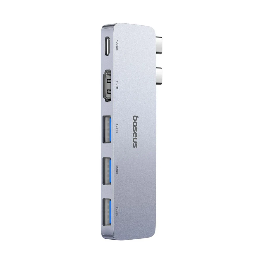 Baseus UltraJoy Dual USB-C to HDMI, Tri USB 3.0 & PD Hub Gray