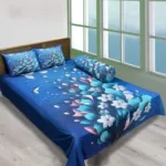 3D ডিজাইন ভেলভেট বেডশিট সেট – 8ft x 7.5ft