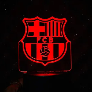 GearUP অ্যাক্রিলিক মাল্টিকালার নাইট ল্যাম্প – FC Barcelona – সাদা