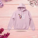 Butterflies & Flowers লেডিস উইন্টার হুডি – গোলাপি